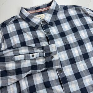The Normal Brand Men's Long Sleeve‎ Gingham Button Down Shirt XXL Blue White